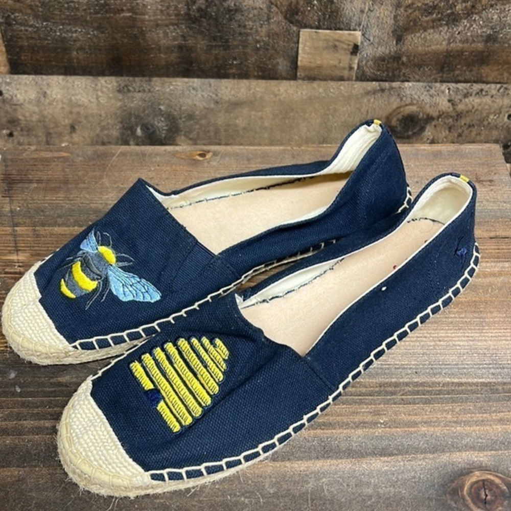 Joules Shelbury Bee Embroidered Espadrilles Women's Size 9